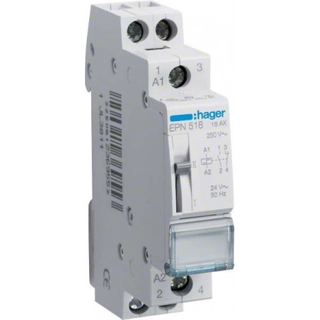 Hager - EPN518 - Télérupteur 1O+1F 24V - Hager
