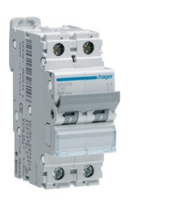 Hager - NEN210 - Disj.2P 6-10kA B-10A 2m