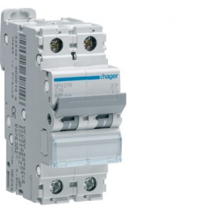 Hager - NFN263 - Disjoncteur 2P 6/10kA C-63A 2M