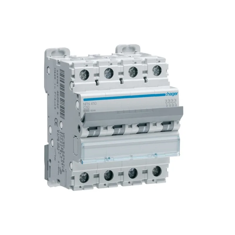 Hager - NFN425 - Disjoncteur 4P 6/10kA C-25A 4M