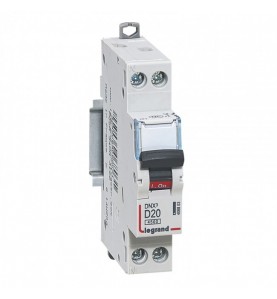 Legrand - 406803 -Disjoncteur DNX3 4500 - vis/vis - U+N 230V~ 20A - 4,5kA - courbe D - départ