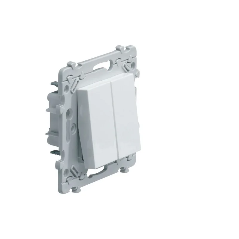 Hager - WE044G - Essensya Double poussoir BP 1O+1F a griffes