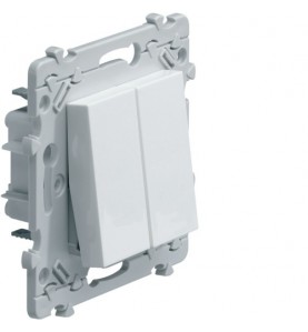 Hager - WE044G - Essensya Double poussoir BP 1O+1F a griffes