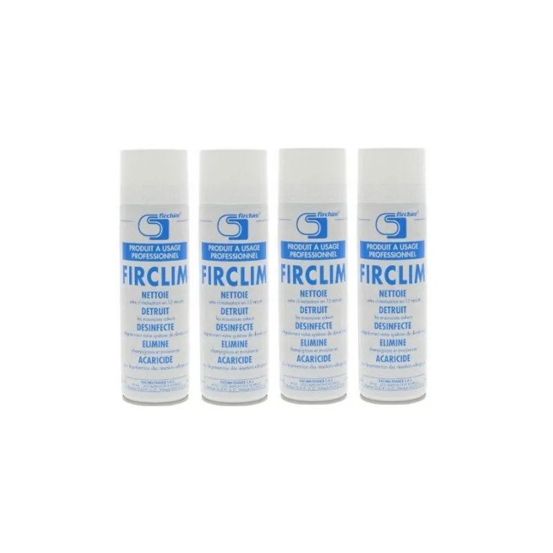 FIRCHIM - Firclim - 4 sprays anti-bactérien, nettoyant, aérosol pour clim - 500ml