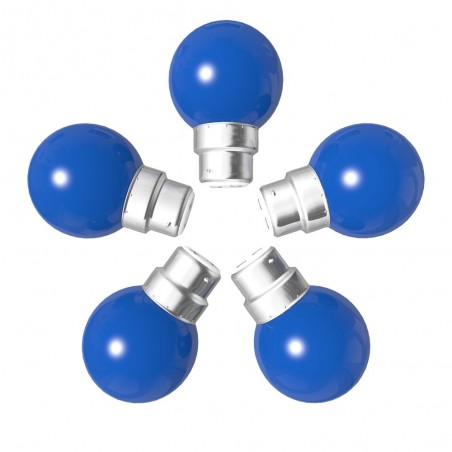 Lot de 5 ampoules bleues B22 Incassables