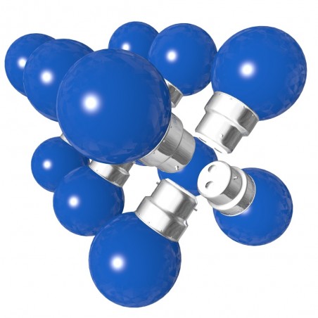 Lot de 12 ampoules bleues B22 Incassables