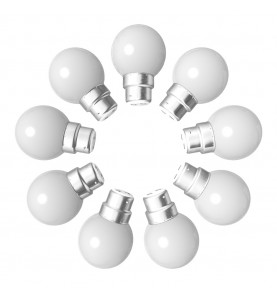 Lot de 9 ampoules blanches B22 Incassables