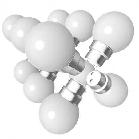 Lot de 12 ampoules blanches B22