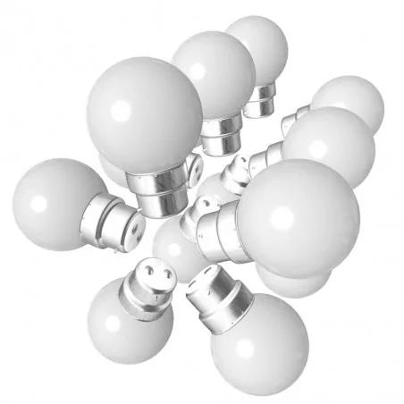 Lot de 15 ampoules blanches B22 Incassables