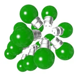 Lot de 18 ampoules vertes B22 Incassables avec culot en fer