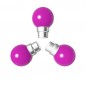 Lot de 3 ampoules roses B22 Incassables avec culot en fer
