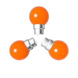 Rêvenergie - Lot de 3 ampoules orange B22 Incassables avec culot en fer