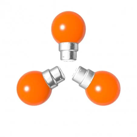 Lot de 3 ampoules orange B22 Incassables 