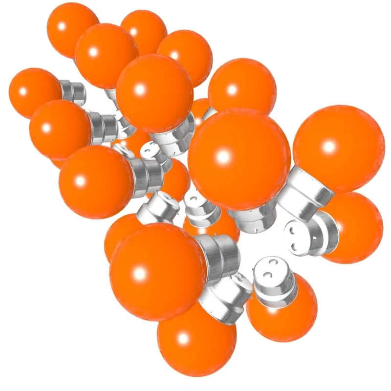 Lot de 24 ampoules orange B22 Incassables