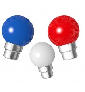 Lot de 3 ampoules bleu blanche rouge B22 Incassables avec culot en fer