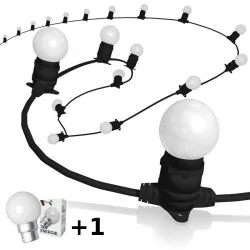 Rêvenergie - Guirlande guinguette extérieure lumineuse 20 ampoules B22 Blanc 10m