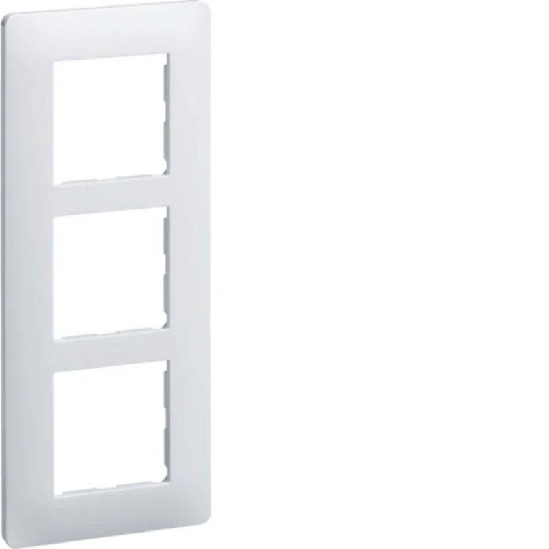 Hager - WE407 - essensya Plaque 3 postes verticale entraxe 57mm Blanc