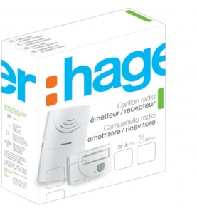 Hager - 53620 - Pack carillon radio à piles 3 mélodies (BP sonnette + récepteur + alimentations)