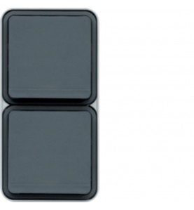 Hager - WNC132 - cubyko Prise double verticale 2P+T gris