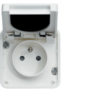 Hager - WNA100B - cubyko PC 2P+T assoc. blanc IP55