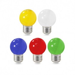 Miidex Lighting - Ampoule LED E27 Bulb G45 1W Blister x 5 couleurs