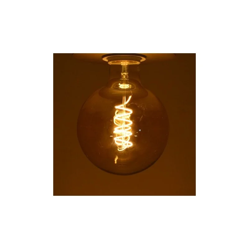 Ampoule LED E27 G125 Filament Spirale 4W 2700°K Golden