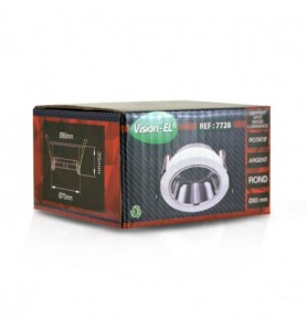 Support spot basse luminance rotatif Orientable argent rond Ø80 mm