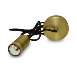 DOUILLE E27 METAL CYLINDRE BRONZE + CABLE 2 M
