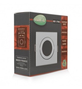 Support plafond Carré Orientable Blanc 84 x 84 mm