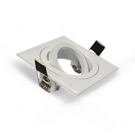 Support plafond Carré Orientable Blanc 88 x 88 mm