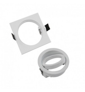 Support plafond Carré Orientable Blanc 88 x 88 mm