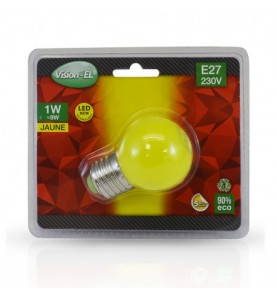 Ampoule LED E27 Couleur Bulb G45 1W Jaune