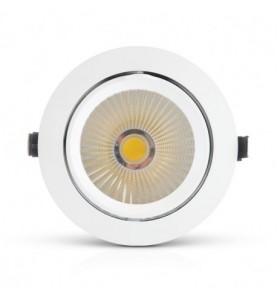 Spot LED Escargot Rond Inclinable et Orientable avec Alimentation Electronique 40W 4000°K