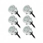 KIT 6 SPOTS LED TERRASSE 0,6W 12V Bleu Rond IP67 KIT 6 SPOTS LED TERRASSE 0,6W 12V Bleu Rond IP67