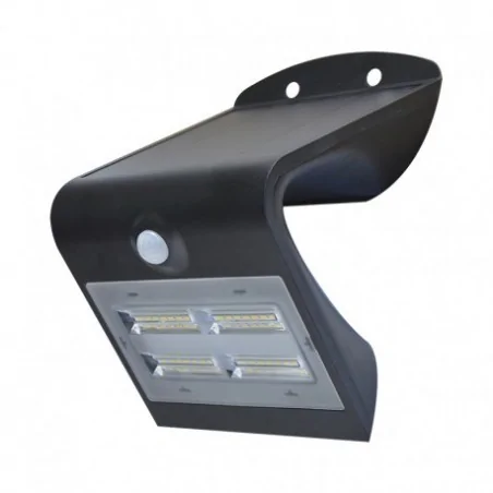 Applique Murale LED Solaire 3.2W 4000°K Noir + Détecteur