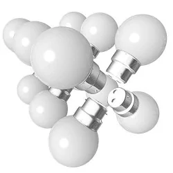 Lot de 12 ampoules Led B22 1W Guirlande Blanc chaud 3000k incassables