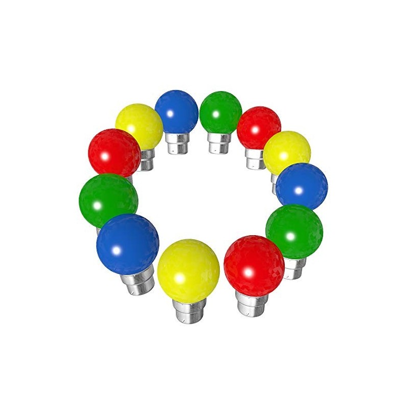 Revenergie | Lot 12 ampoules LED B22 multicolores – Guirlande guinguette Revenergie | Lot 12 ampoules LED B22 multicolores – Guirlande guinguette