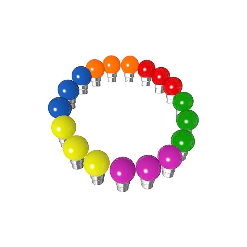 Revenergie - 18 ampoules multicolore Led B22 guirlande guinguette