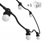 Guirlande Guinguette 10m 20 ampoules blanches B22 chainable + câble d'alimentation