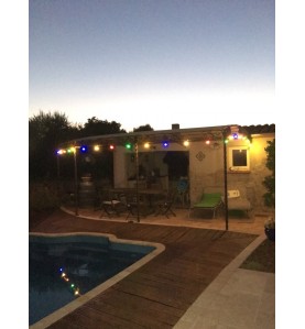 Rêvenergie - Guirlande guinguette extérieure lumineuse LED 20 ampoules B22 Multicolore 10m