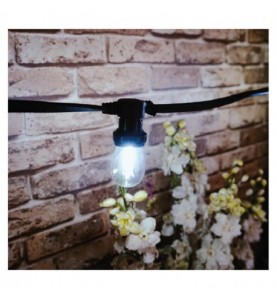 GUIRLANDE FORAINE CABLE PLAT NOIR 10 METRES 10 DOUILLES E27