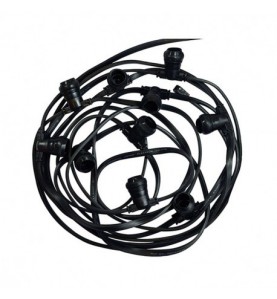 GUIRLANDE FORAINE CABLE PLAT NOIR 10 METRES 10 DOUILLES E27