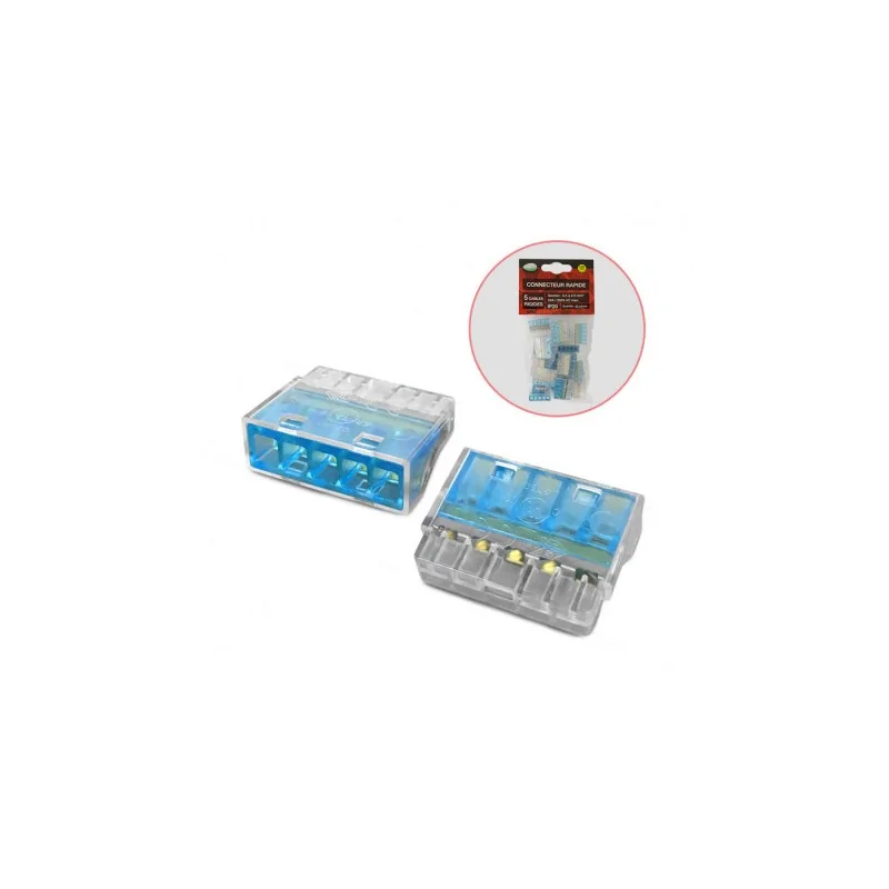 Connecteur rapides 5 fils rigides polybag 20pcs Connecteur rapides 5 fils rigides polybag 20pcs