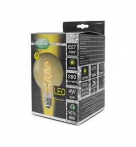 Ampoule LED E27 G125 Filament Spirale 4W 2700°K Golden