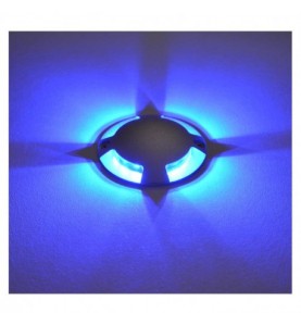 Spot LED Balise Bleu Rond 4 diffuseurs 1W
