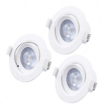 Spot LED SMD Orientable 5W 3000°K pack de 3