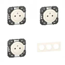 Legrand | Pack Dooxie 3x2P+T + Plaque 3P Blanc