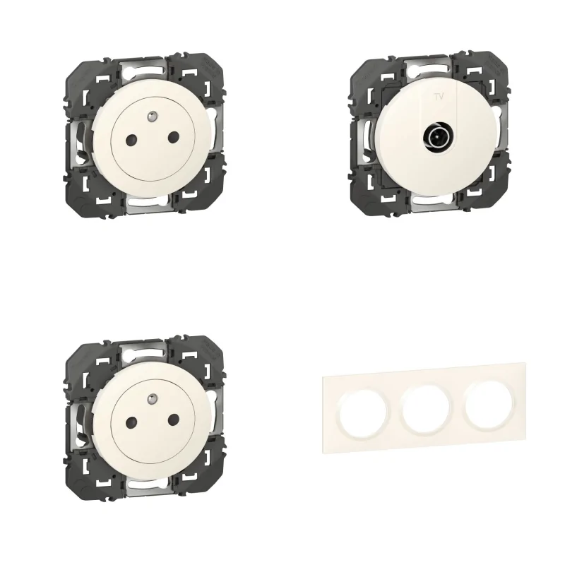 Legrand | Pack Dooxie 2x2P+T + TV + Plaque 3P