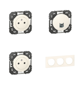 Legrand | Pack Dooxie 2x2P+T + RJ45 + Plaque 3P