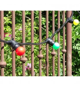 Rêvenergie - Guirlande guinguette extérieure lumineuse LED 20 ampoules B22 Multicolore 10m